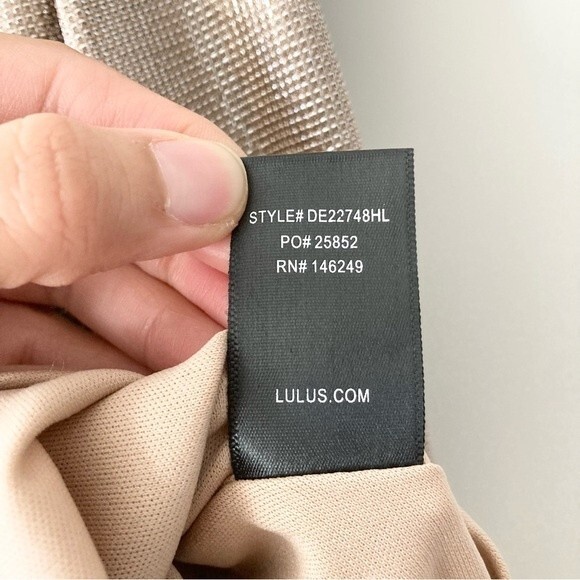 Lulus Keeps Getting Better Metallic Gold Skater Dress S - Picture 6 of 6